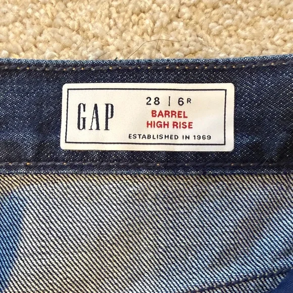 GAP Dark Blue Barrel High Rise Jeans - Picture 3 of 3